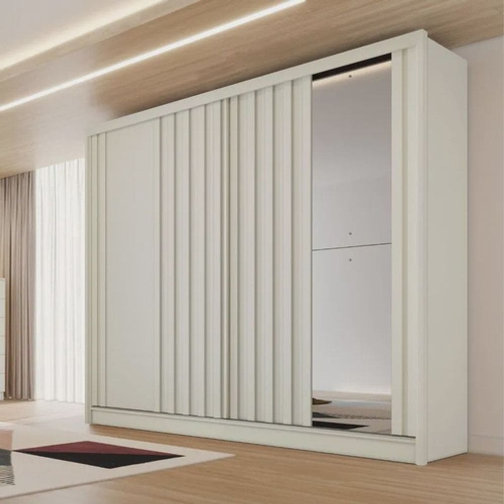 Guarda Roupa Ripado Espelho 2 Portas  Galati OFF Made Marcs