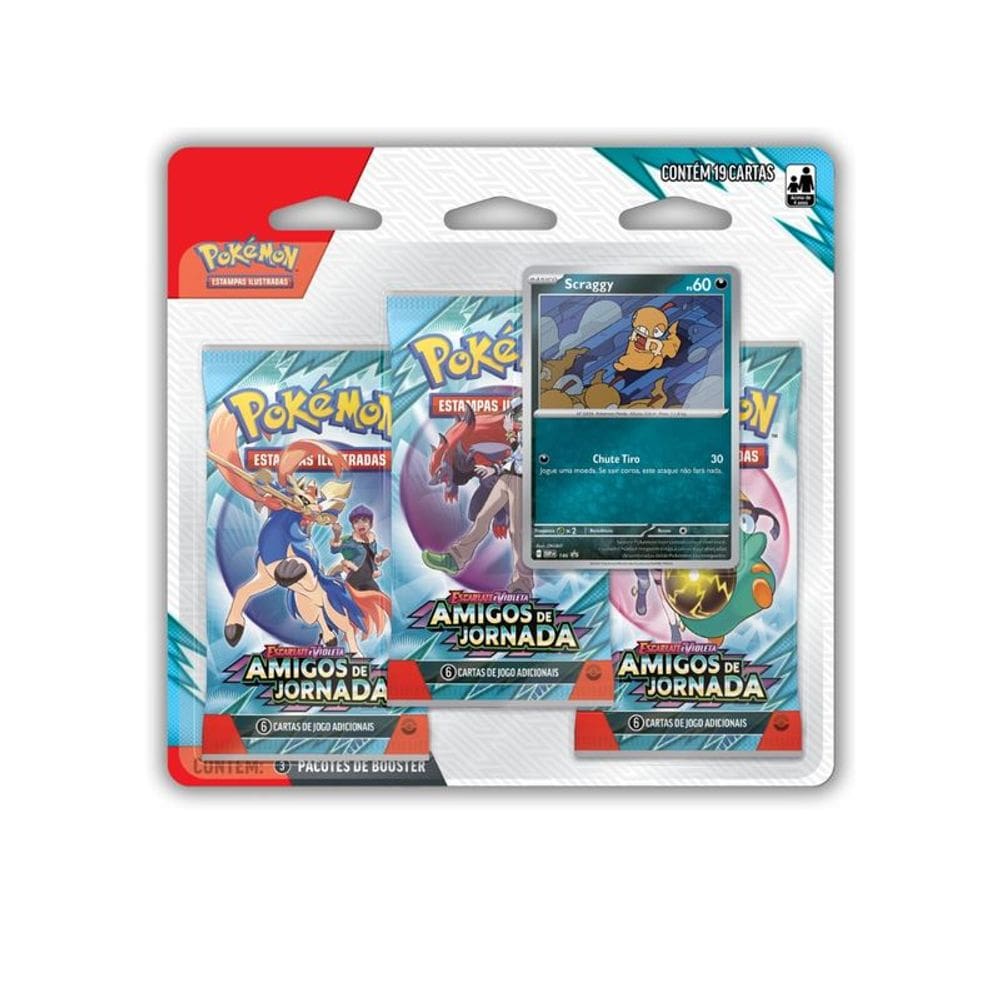 Cartas Pokémon BLISTER TRIPLO - POKEMON EV9 - AMIGOS DE JORNADA - Copag