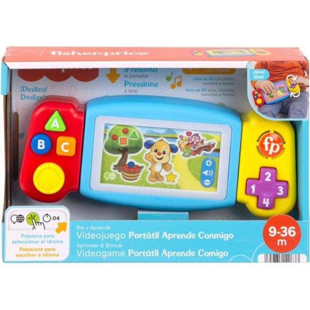 FisherPrice Aprender e Brincar Brinquedo para Bebês Videogame Portátil Aprende Comigo Mattel HNH13