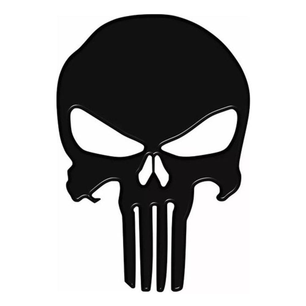 Emblema O Justiceiro Resinado Adesivo Preto Universal Res01