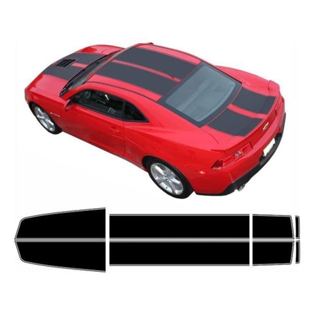 Adesivo Chevrolet Camaro Faixa Esporte Preto Brilho Imp1900