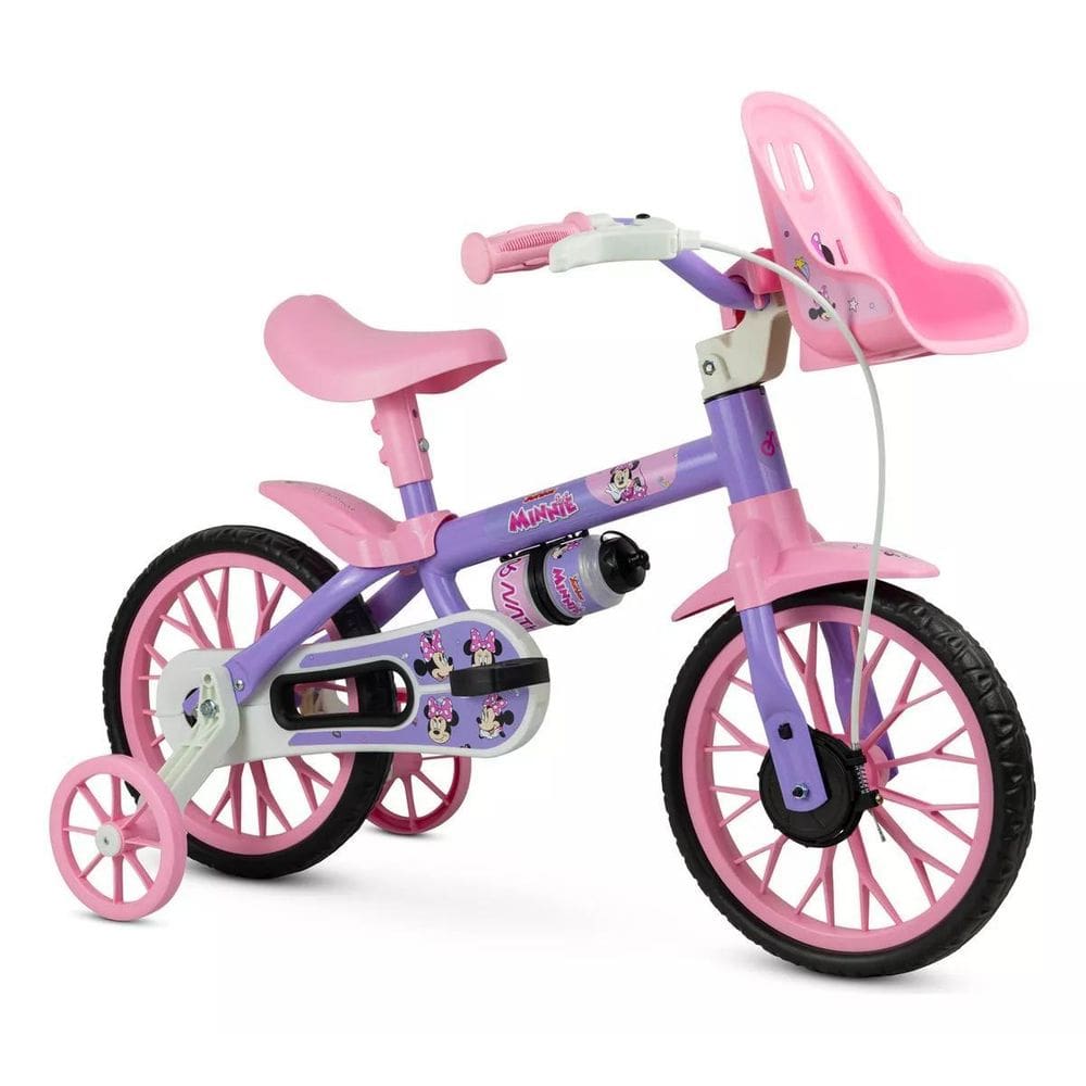 Bicicleta Infantil Nathor Aro 12 Minnie Rodinhas Segurança