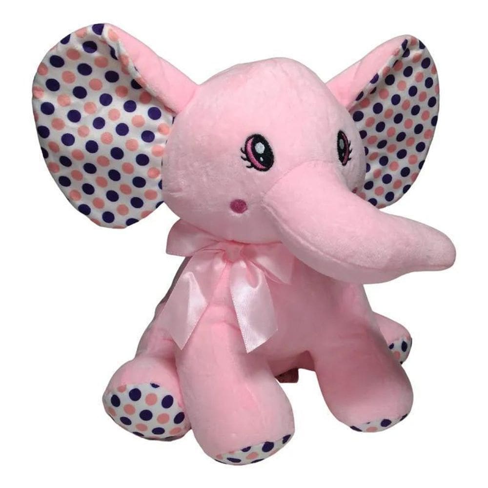 Elefante Baby De Pelúcia Com Laço 26Cm
