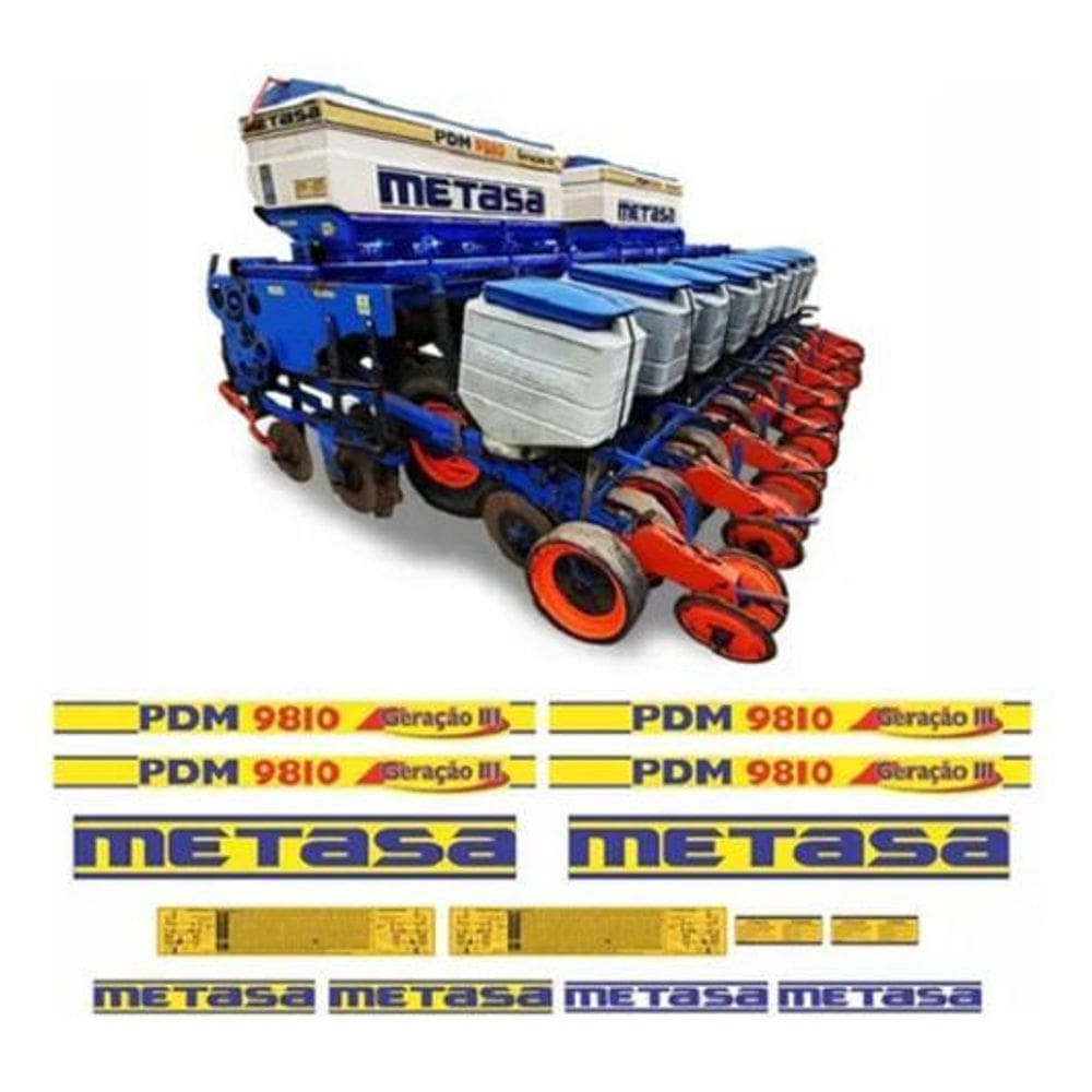 Adesivos Compatível Plantadeira Metasa Pdm 9810 Geração 3