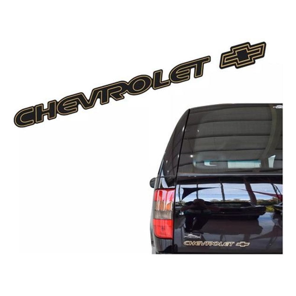 Adesivo Compatível Traseiro Blazer S10 Ouro Resinado F003