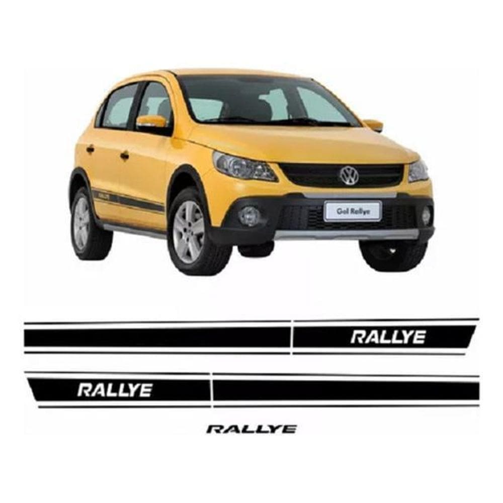 Jogo Adesivo Faixa Volkswagen Gol Rallye 2011 Preto Dx23 Ck