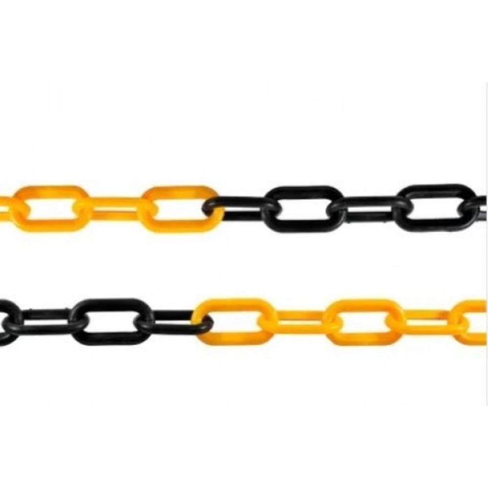 Corrente Plástica Amarela E Preta 6 Mm Com 10 M - Metasul