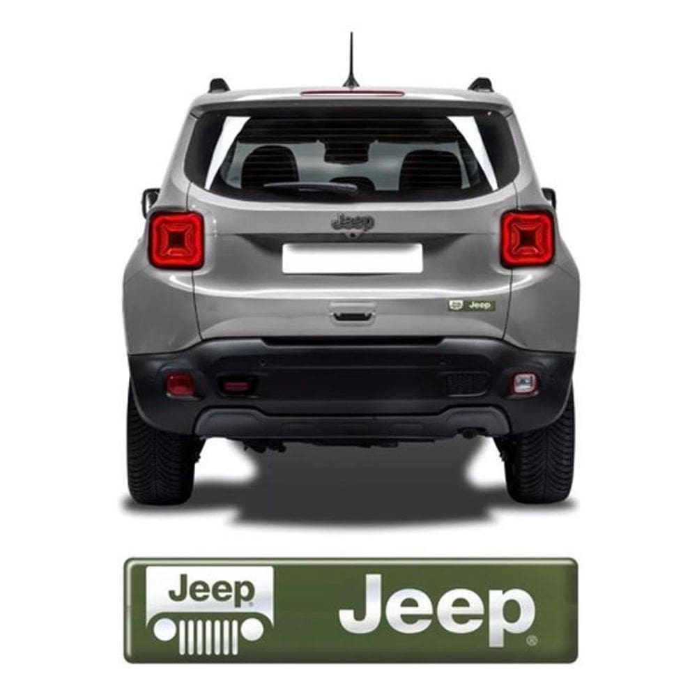 Aplique Adesivo Emblema Jeep Renegade Resinado Cromado Res06