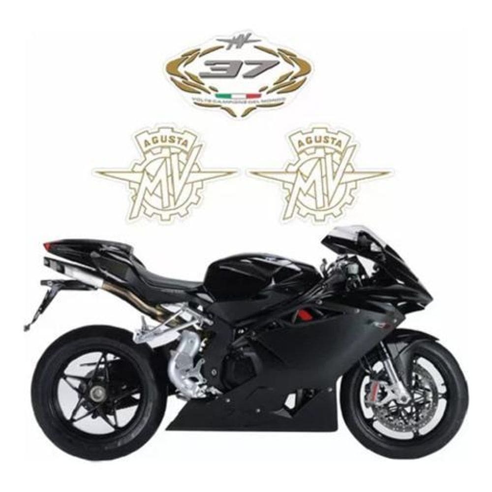 Kit Adesivos 3D Compatível Tanque Logo Mv Agusta F4 Agrs12