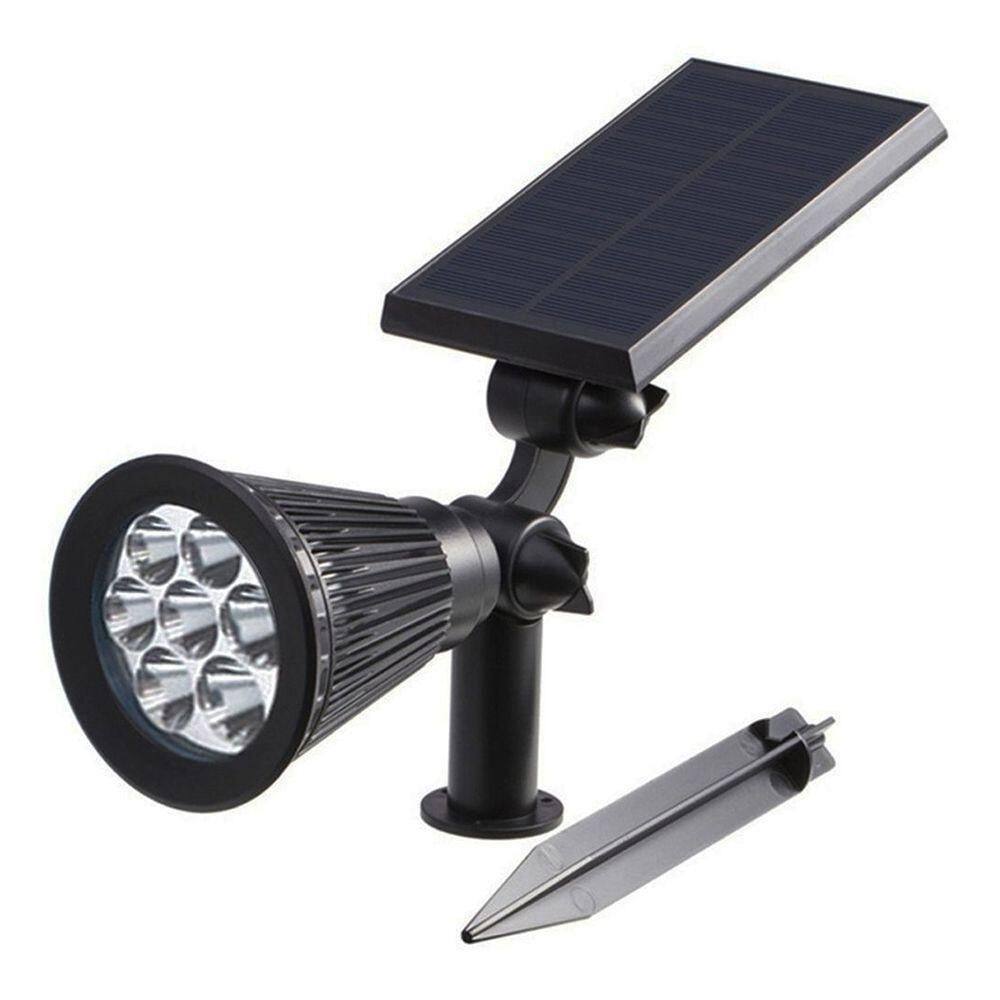 Luminária Solar Jardim Espeto 7 Leds Rgb Placa Bateria