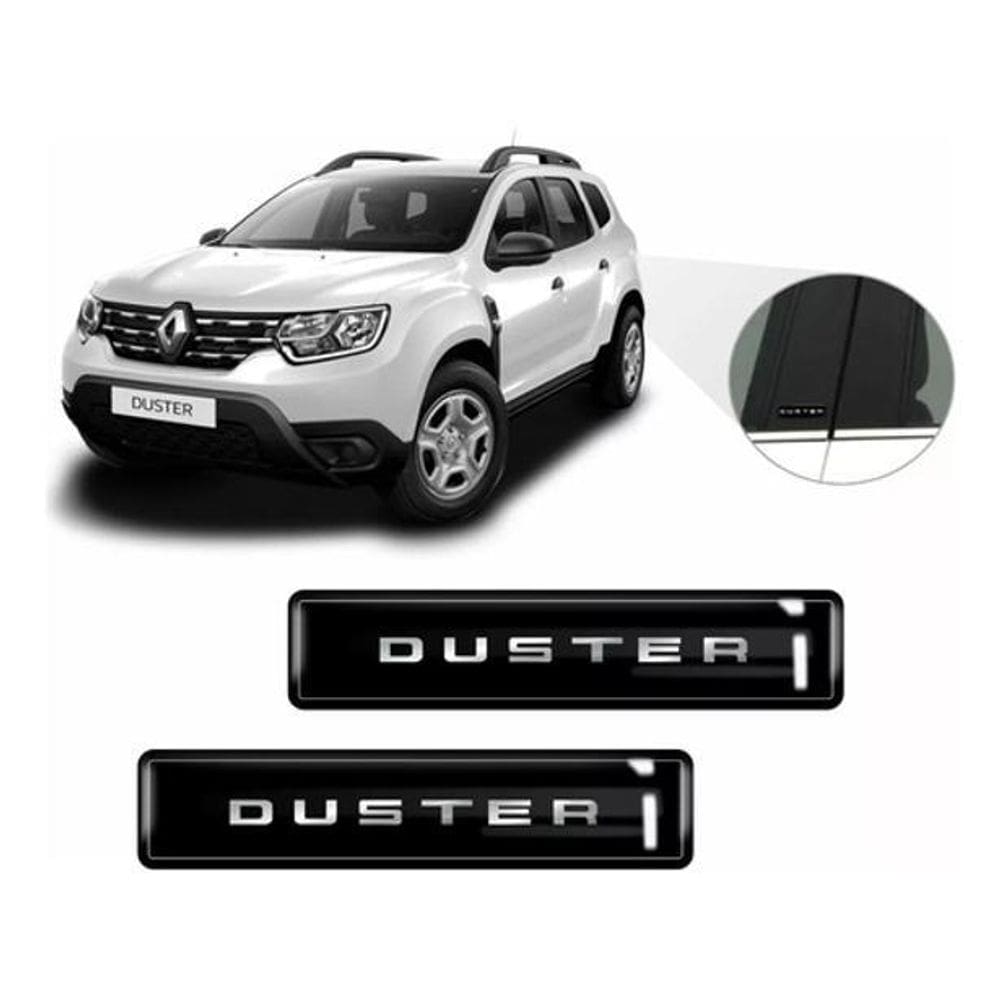 Kit Adesivos 2 Emblemas Lateral Coluna Duster Resinado 3D