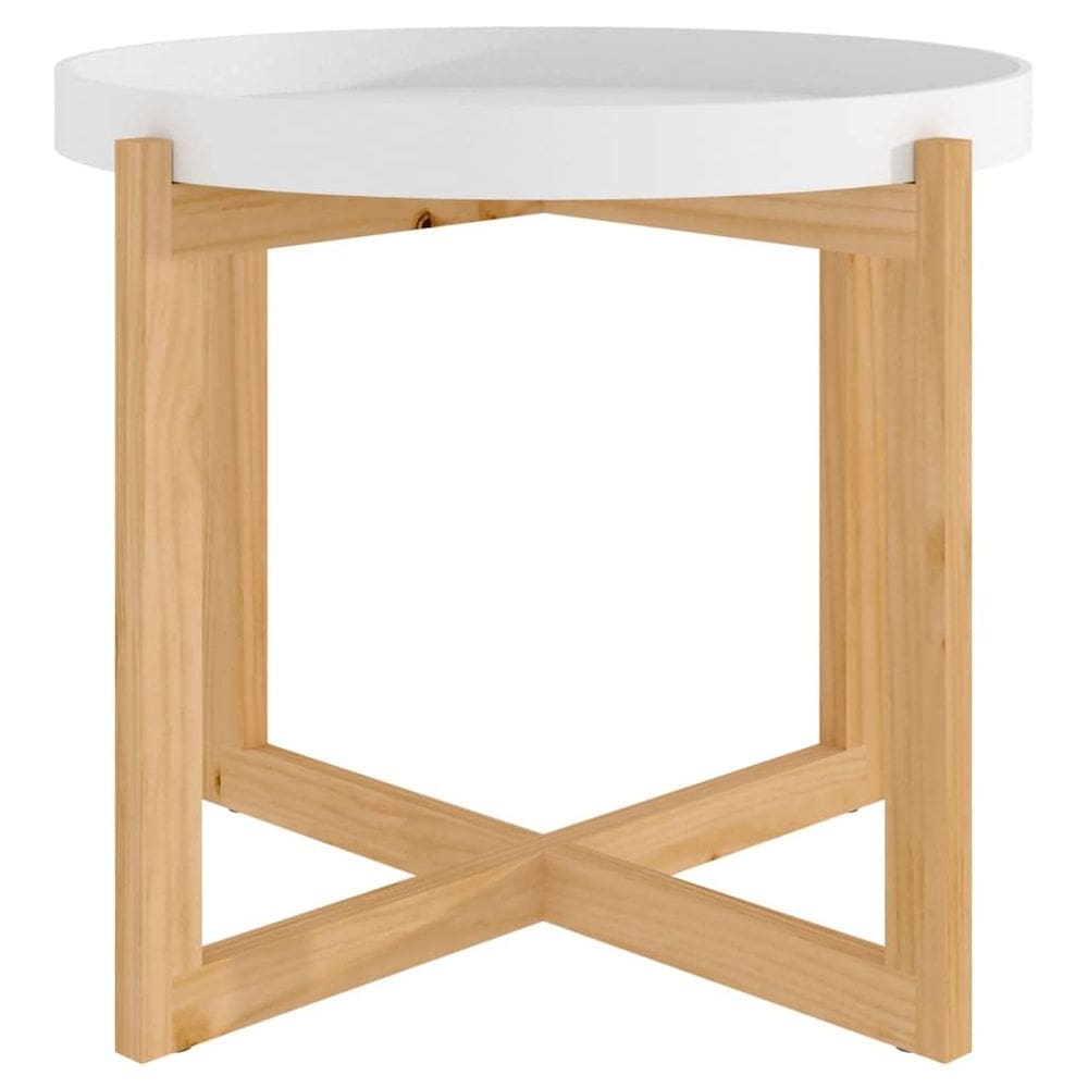 Mesa de café vidaXL redonda estilo escandinavo branca