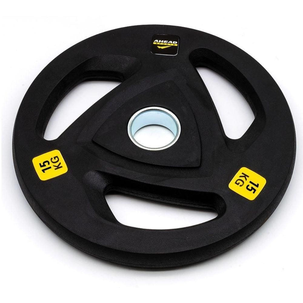 Anilha Olímpica Borracha 15 Kg Ahead - Absolute - Preto