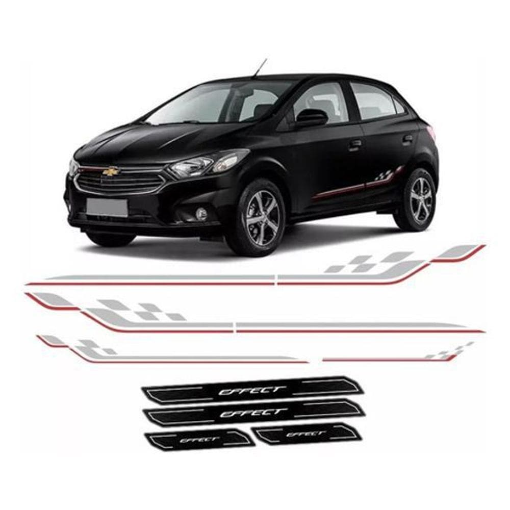 Kit Adesivo Faixa Lateral Traseira Onix Effect + Soleira