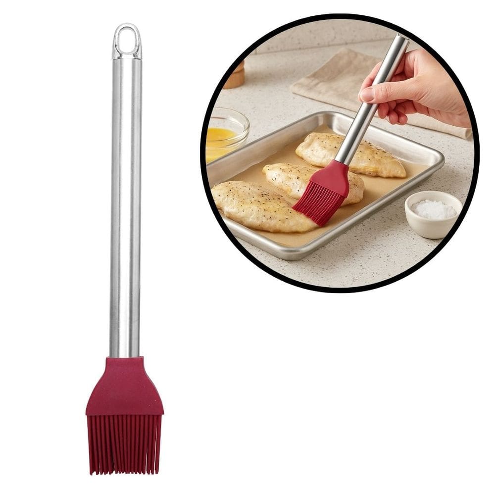 Pincel Culinário Silicone Premium Cabo Inox Elite 25cm - Tuut