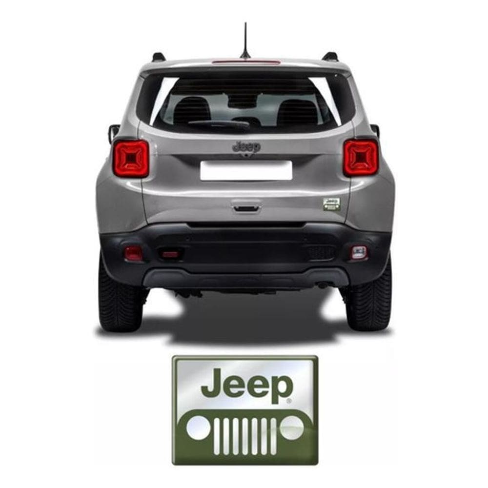 Aplique Adesivo Emblema Jeep Renegade Resinado Cromado Res08