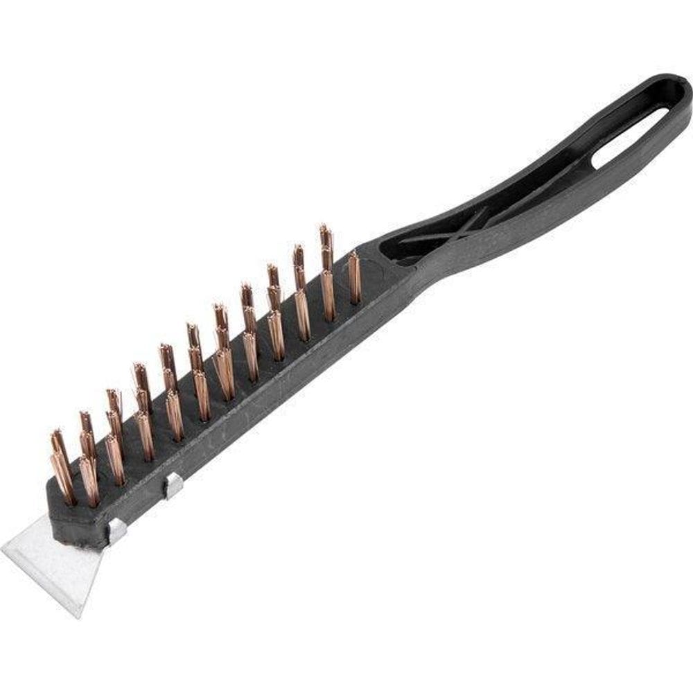 Escova Manual Aço 3 Fileiras Cabo Plástico Raspador Vonder