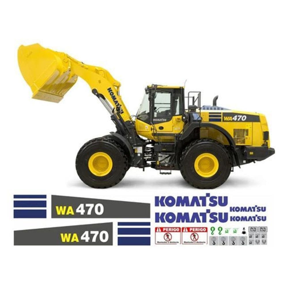 Adesivos Compatível Pá Carregadeira Komatsu Wa470+ Etiquetas