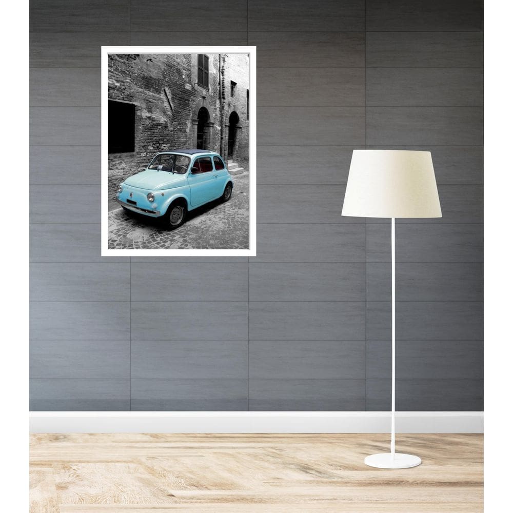 Quadro Decorativo Paris Carro Azul - 70X50Cm