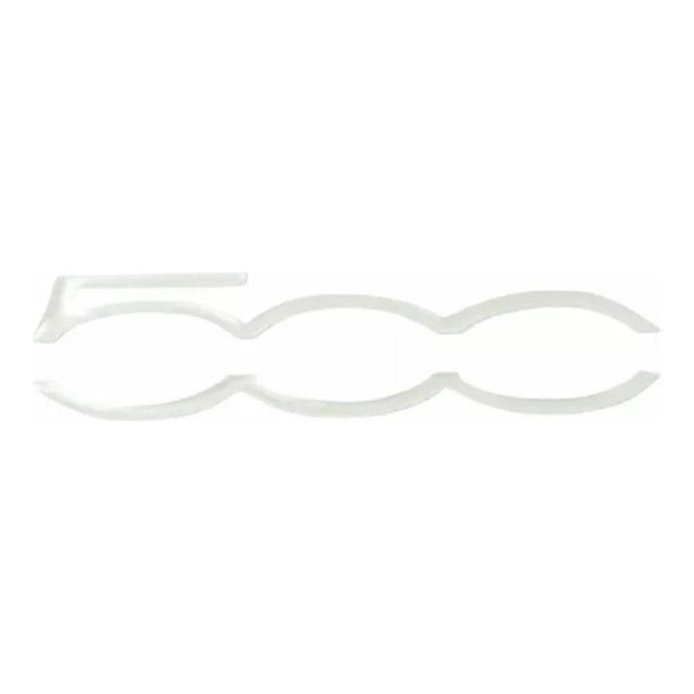 Emblema Adesivo Resinado Fiat 500 Cinquecento Branco Rs02