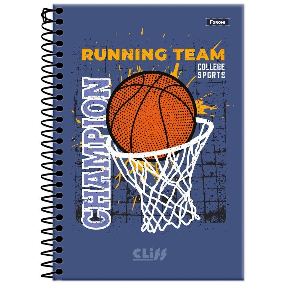 Caderno 1/4 80Fls Esp 140X202Mm Cliff Masc Azul Foroni