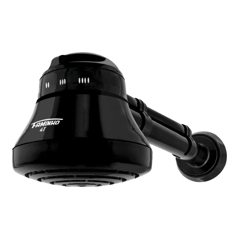 Chuveiro Ducha Fame 4 Temperaturas Com Cano 30cm - 5400W, Preto