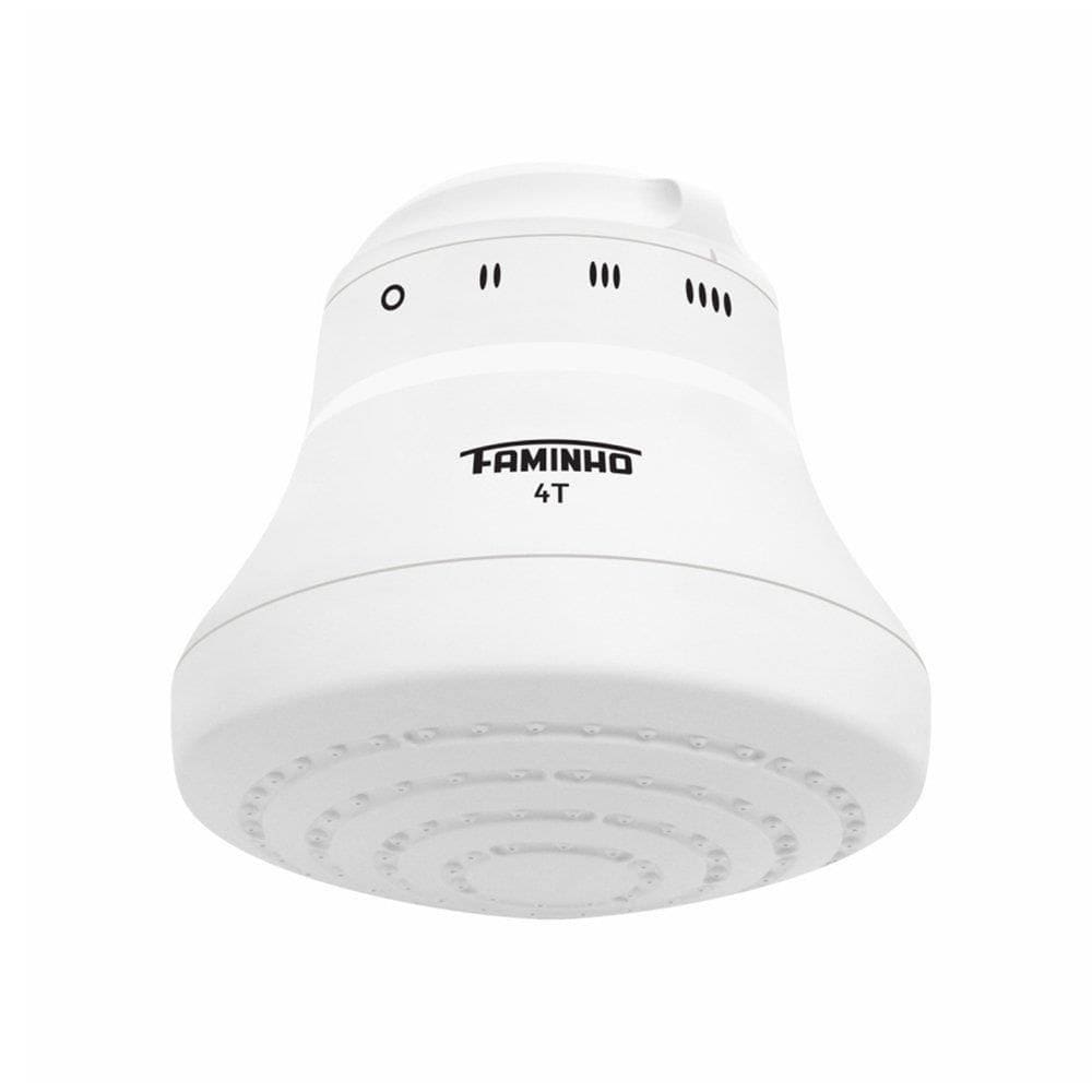 Chuveiro Ducha Faminho 4 Temperaturas 127x5400W com Cano 30cm Branco