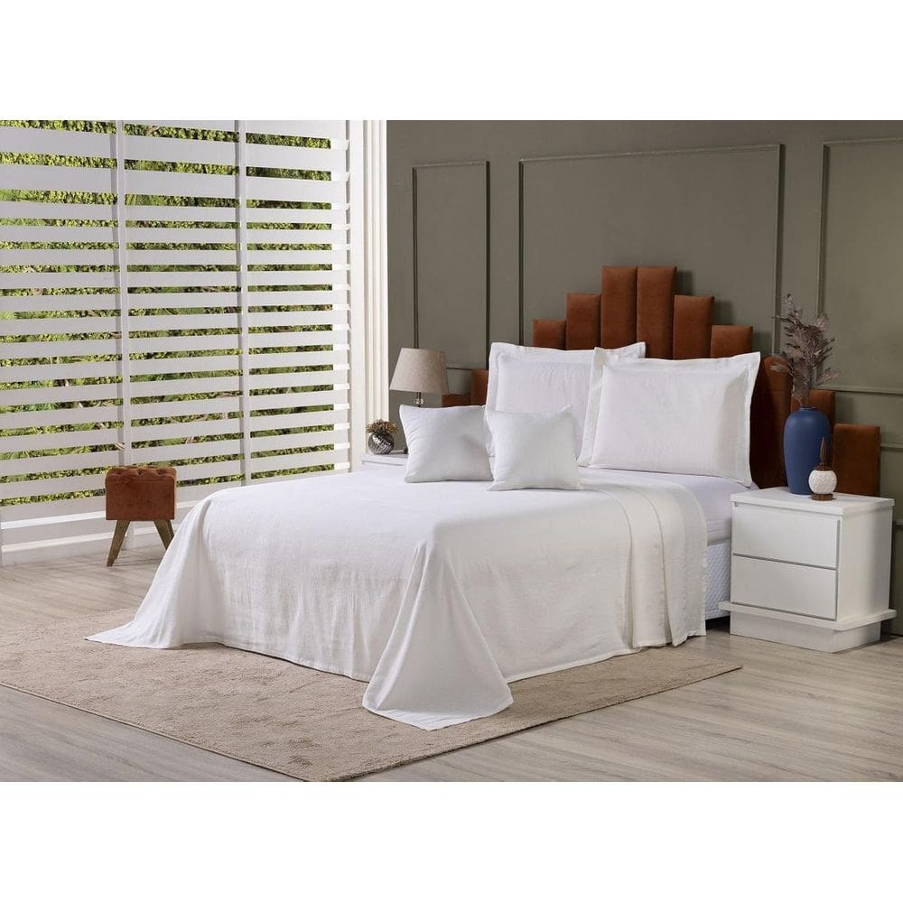 Kit Colcha Cobre Leito Cama Solteiro Tecido Rústico Topázio
