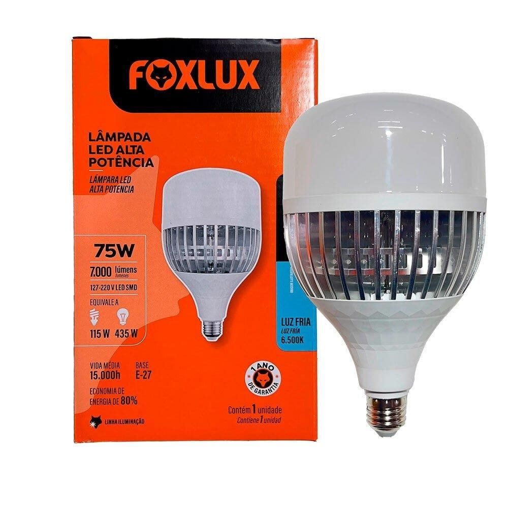 Lâmpada Led Foxlux Alta Potência 75W 6,5K E-27