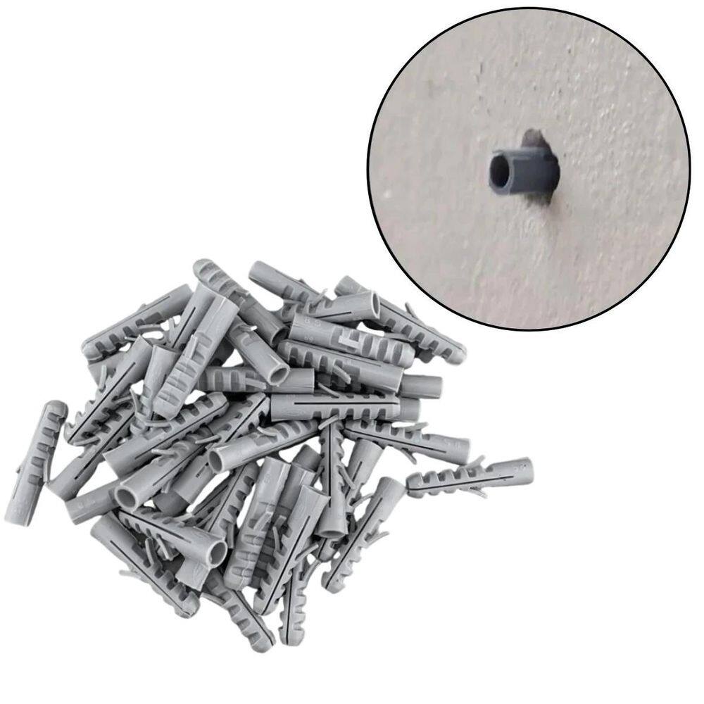 Pacote Com 100 Buchas De Fixação Plástico 6Mm Nylon