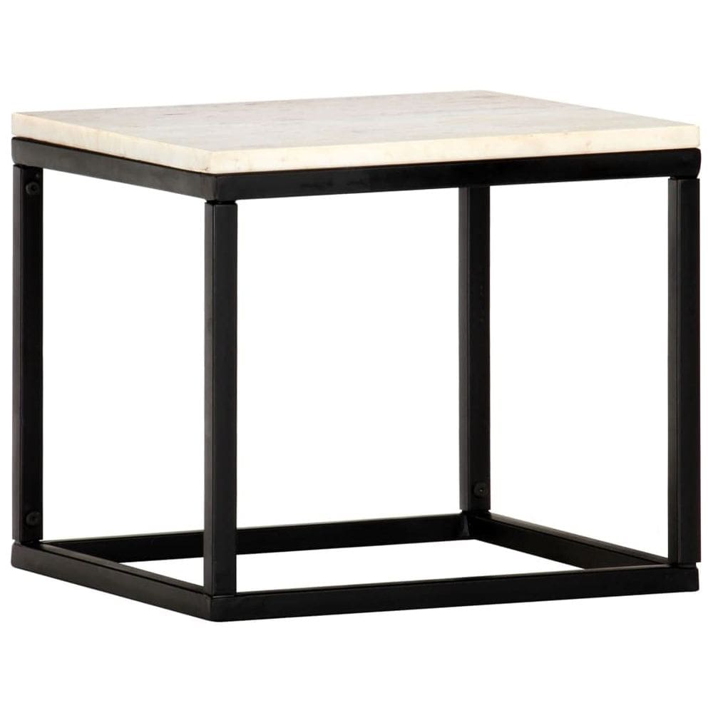 Mesa de café vidaXL White Real Stone Marble Texture