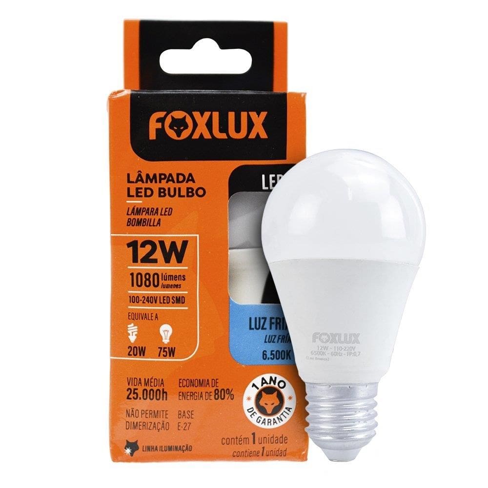 Lâmpada LED Foxlux Bulbo 12W 6500K E27