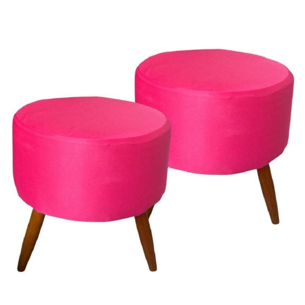 Kit 2 Capas Para Puff Redondo Pé Palito Malha Com Elástico