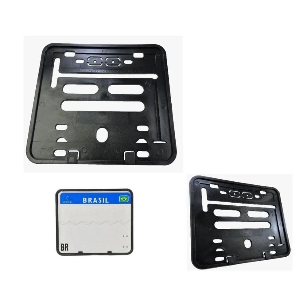 Suporte Placa Moto Moldura Medida Mercosul Contran