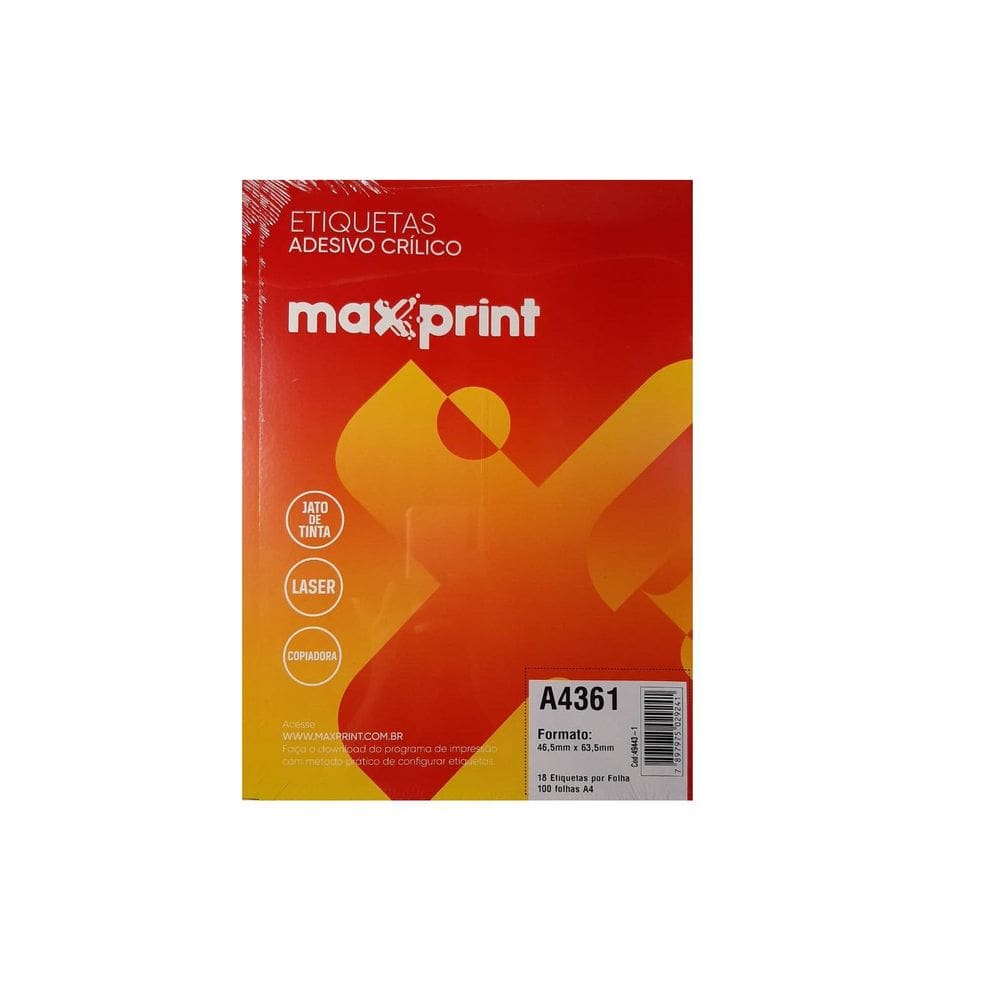 Etiqueta A4361 Ink/Las 46,5X63,5Mm 100Fls Maxprint