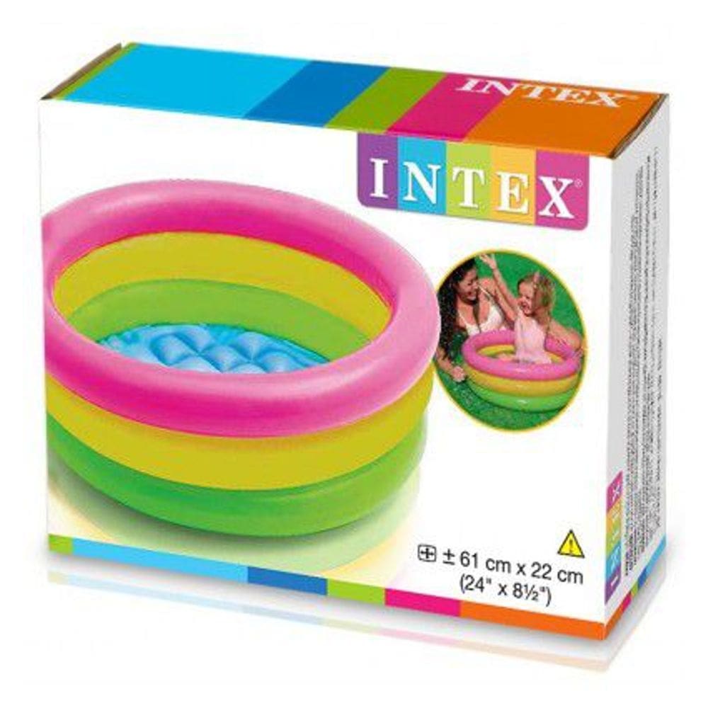 Piscina Inflável banheira para Bebê Colorida Intex 61cm x 22cm 28 Litros - Bordas e Fundo inflável 57107