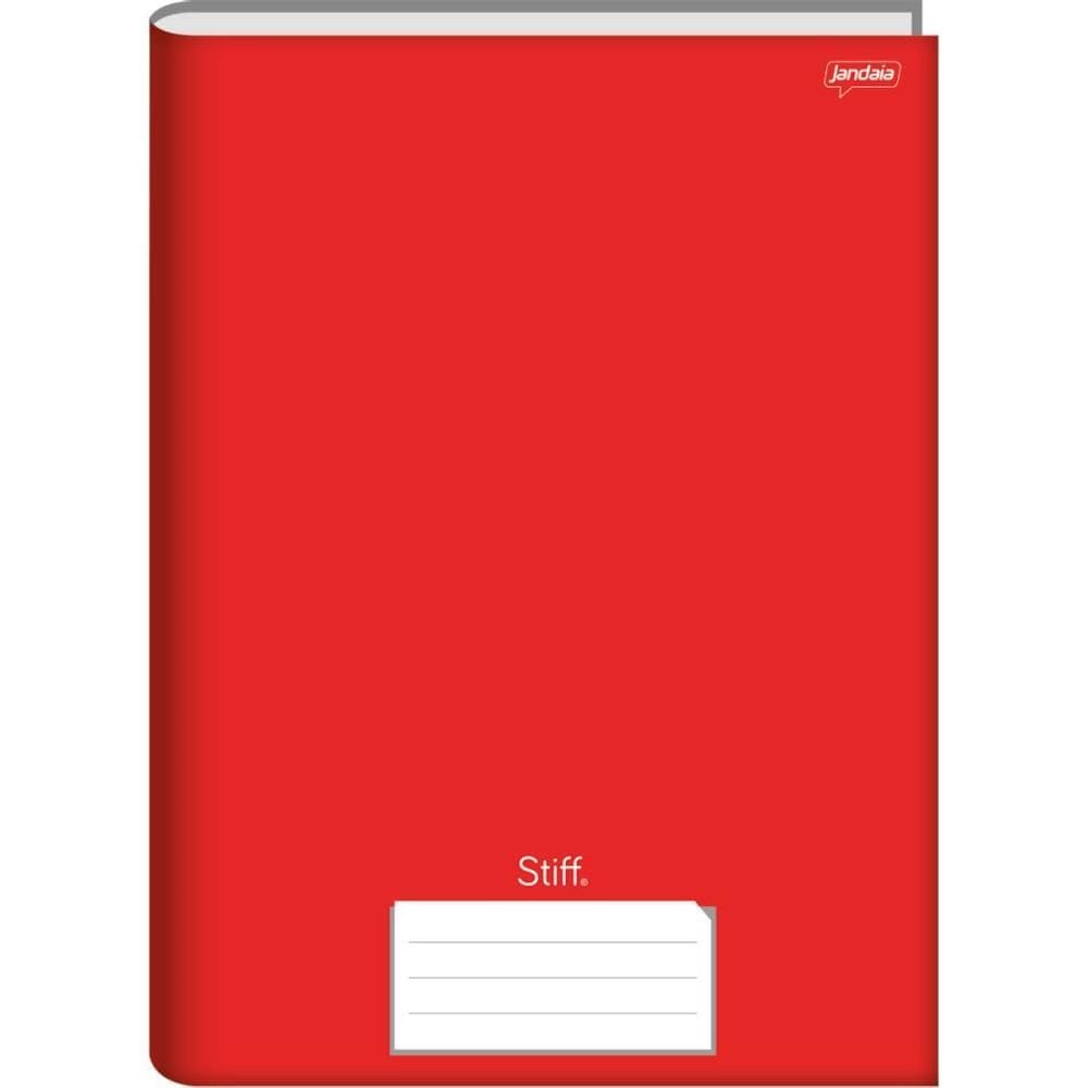 Caderno Brochura 1/4 Capa Dura Stiff 96 Folhas Vermelho 05un