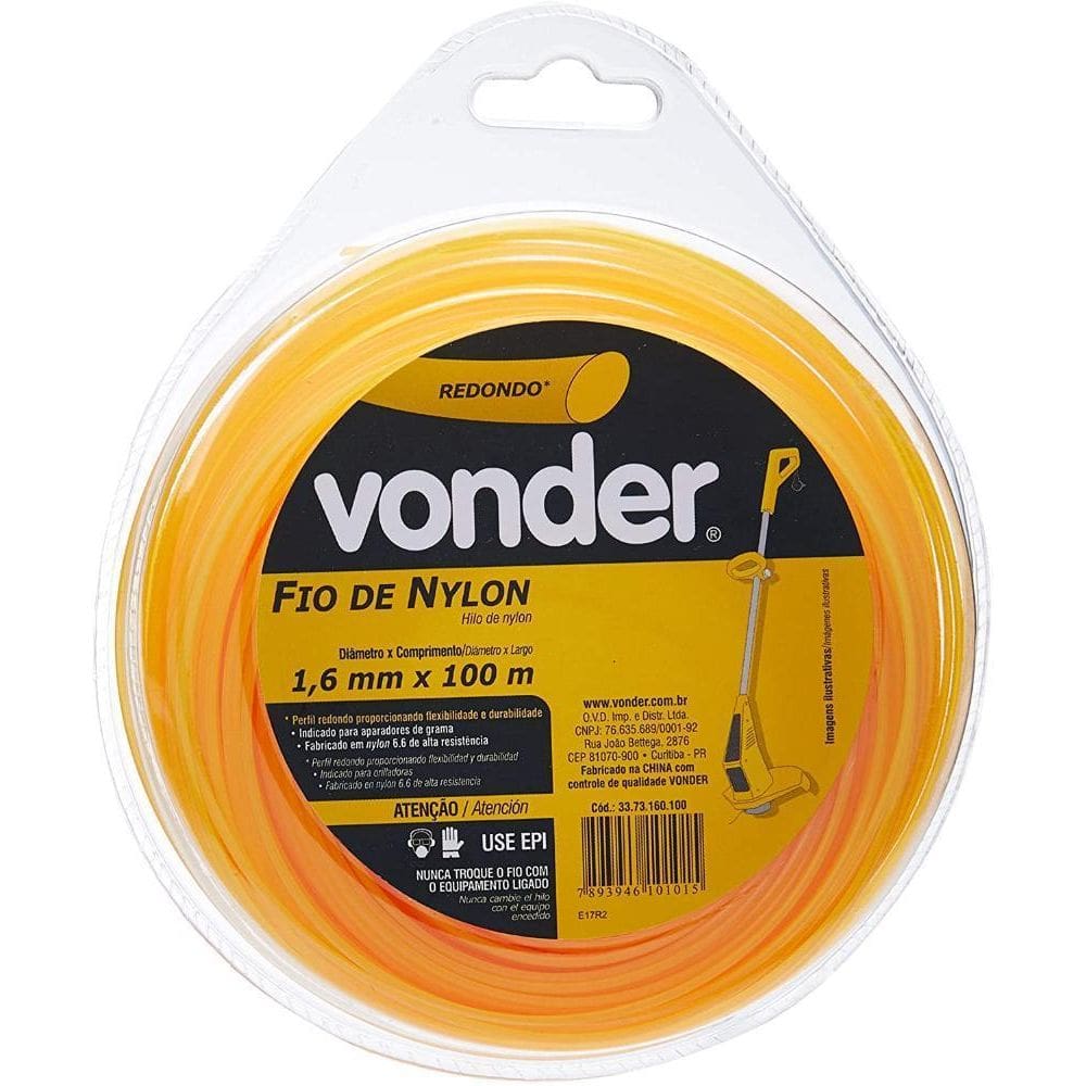 Fio De Nylon 1,6Mm X 100M Redondo Vonder
