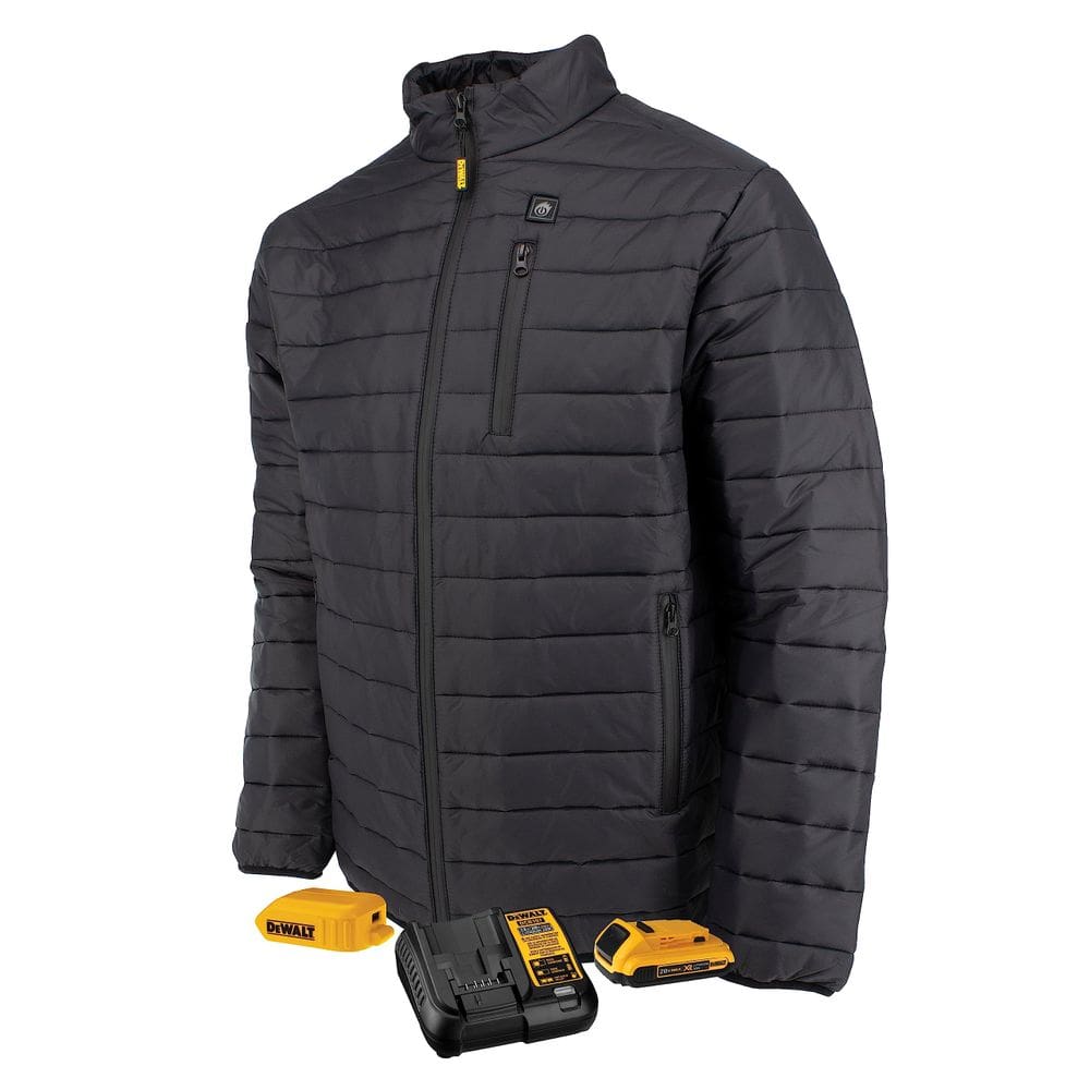 Jaqueta aquecida DEWALT Lightweight Puffer Black para homens 3X