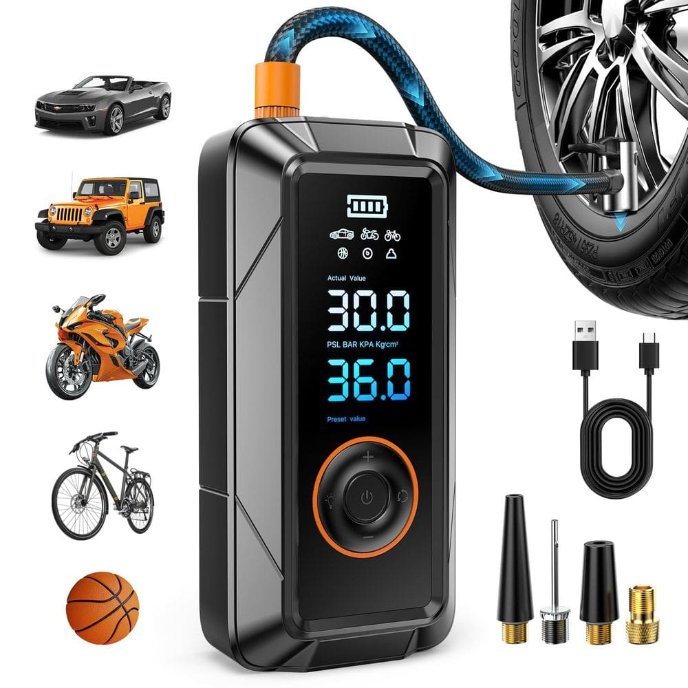 Compressor de ar portátil com inflador de pneus 160PSI sem fio 12V