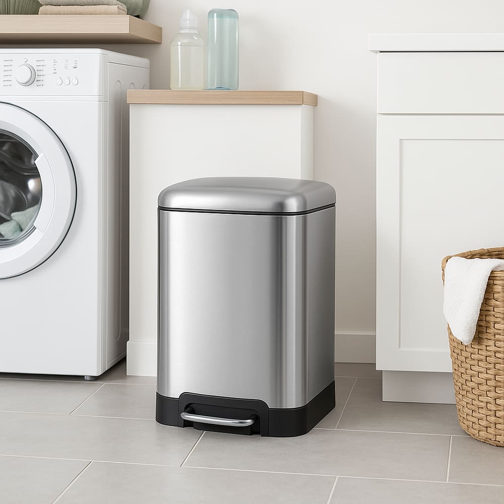 Lixeira Shine em Inox com Pedal e Tampa Com Amortecedor 6 Litros