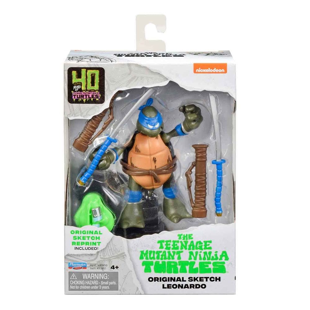 Boneco Leo (Sketch) 11Cm Com Acessórios - Tartarugas Ninja
