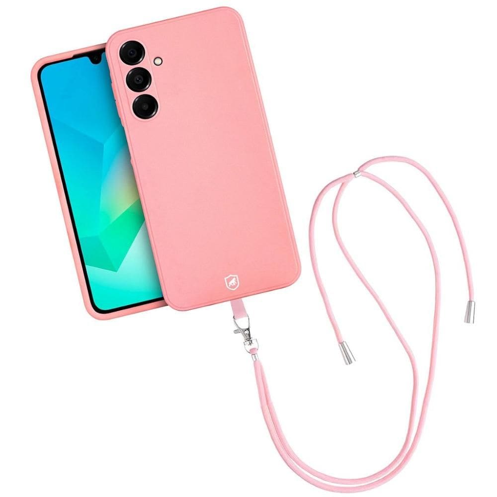 Kit Capa Silicon Veloz para Samsung Galaxy A16 5GCordão Rosa