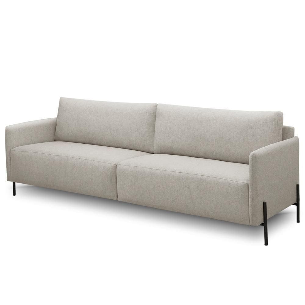 Sofá 3 Lugares Para Sala De Estar Living 204cm Industrial Italy F04 Linho Cru - Lyam Decor