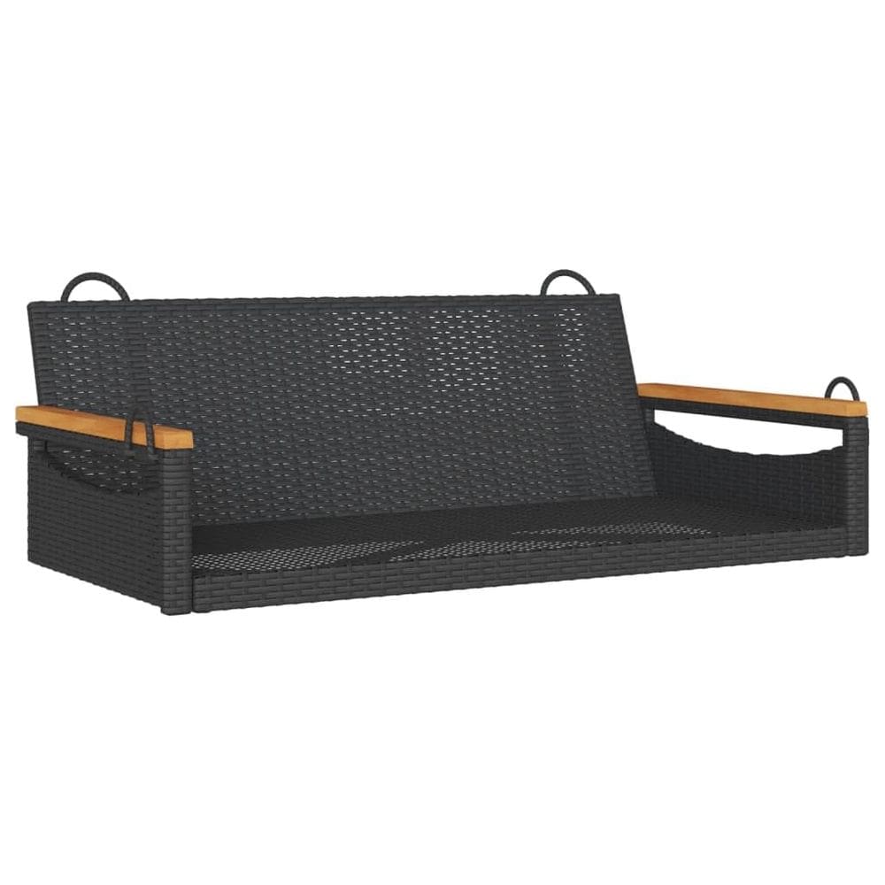 Cadeira de rede suspensa Swing Bench VidaXL Outdoor Black Rattan