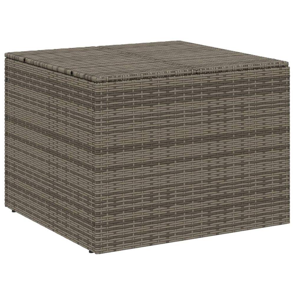 Caixa de armazenamento de jardim vidaXL Grey Poly Rattan 291L de capacidade