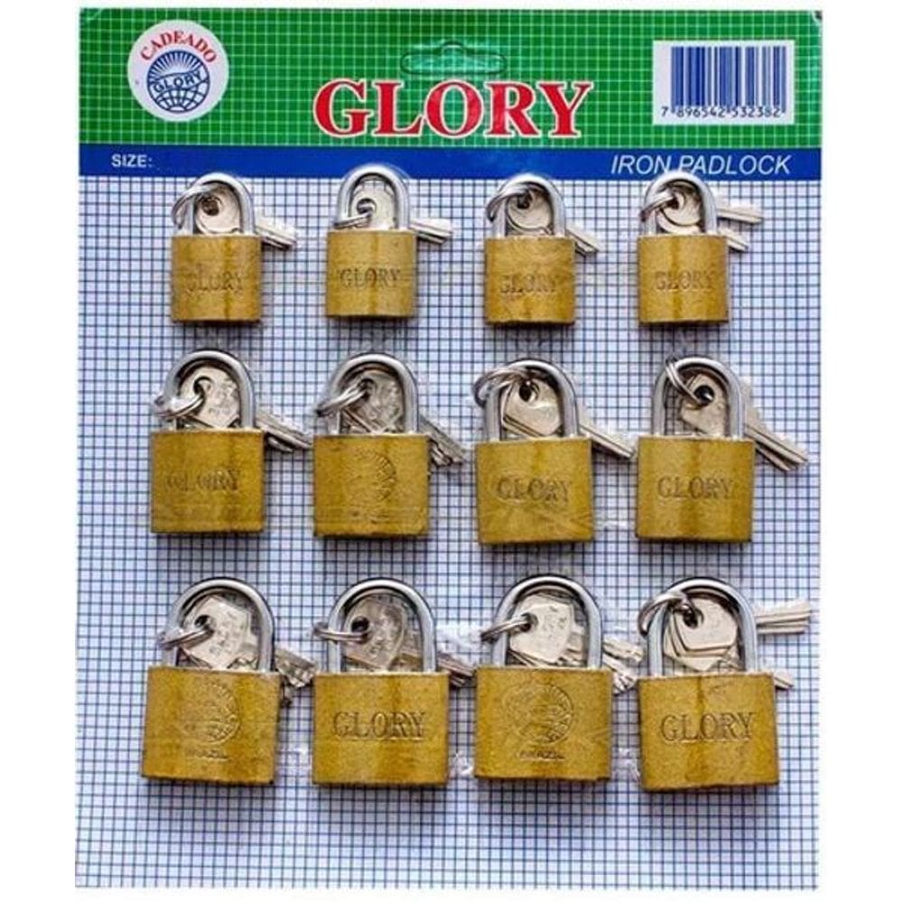 Cadeado 20Mm Cartela C/12 Glory