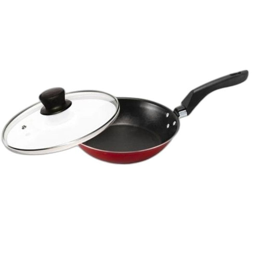Frigideira Ovo Antiaderente Teflon Pequena Tampa Vidro 16 Cm