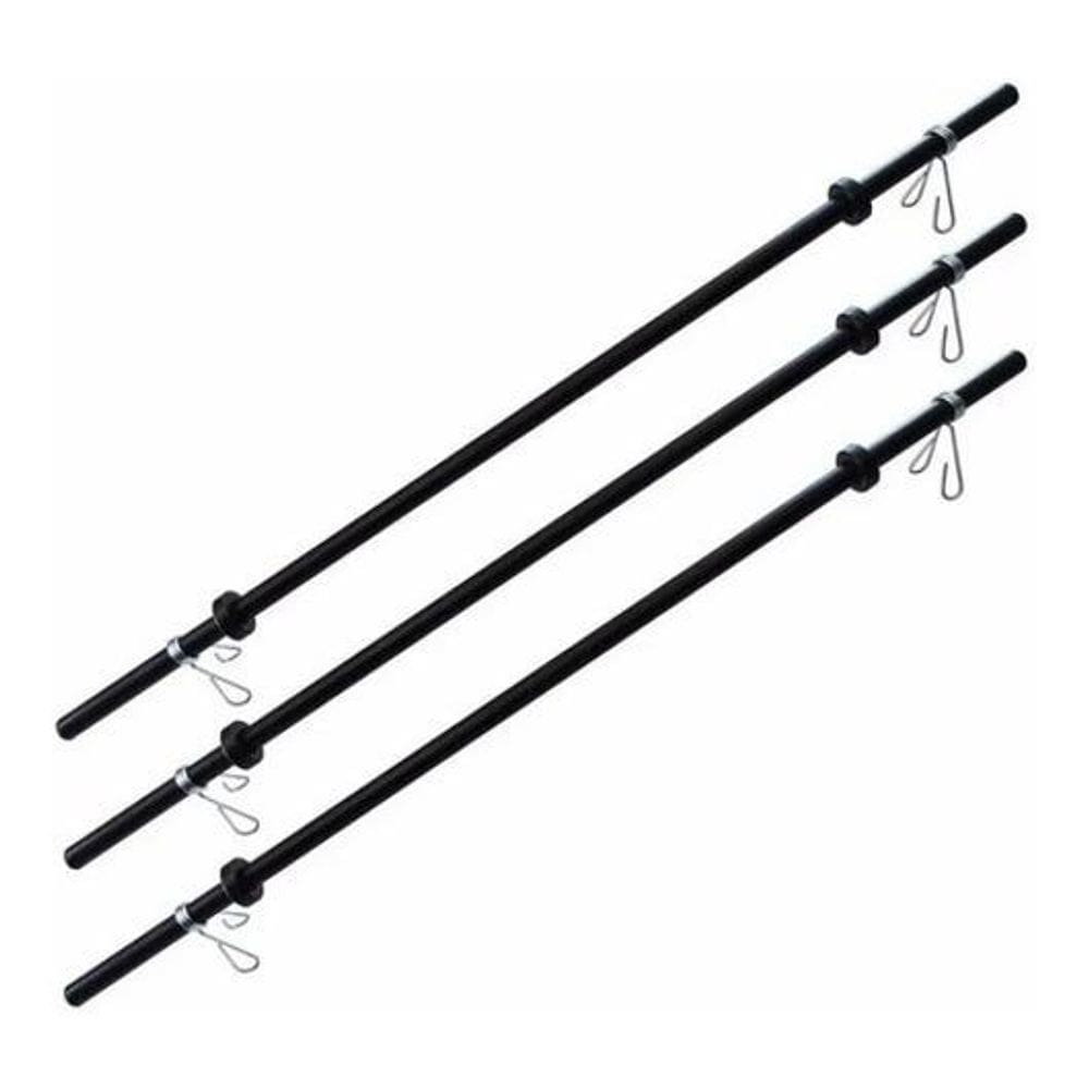 Kit 3 Barras Para Body Pump Musculação Academia + Presilhas