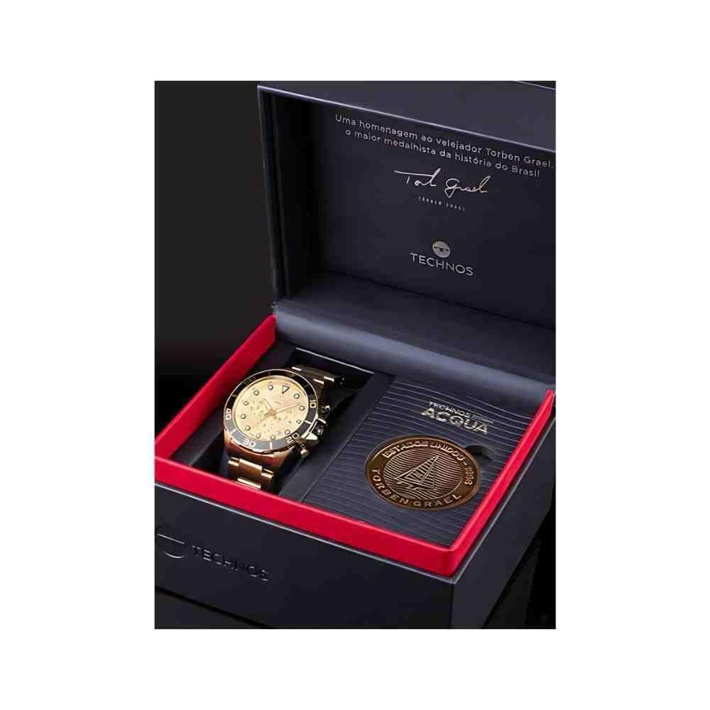 Relógio Technos Acqua Torben Grael Dourado Masculino Js25Bb